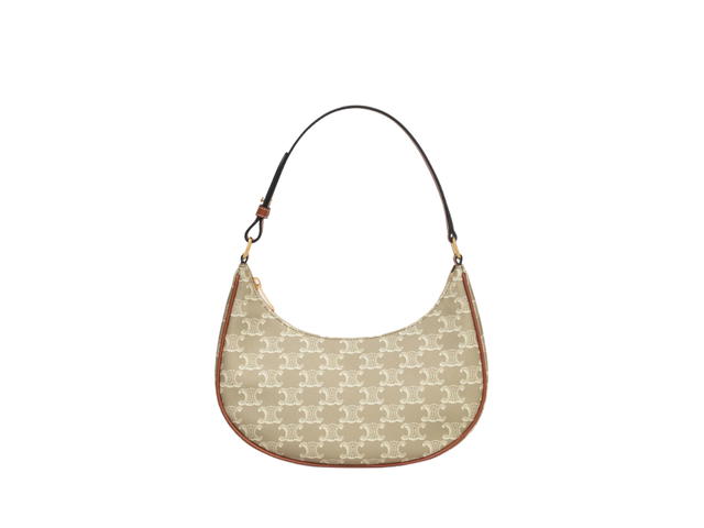 Celine Celine Ava Bag In Triomphe Canvas And Calfskin With Gold Finishing Grege - view 1