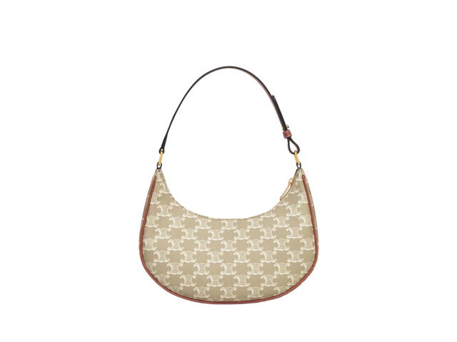 Celine Celine Ava Bag In Triomphe Canvas And Calfskin With Gold Finishing Grege - view 2