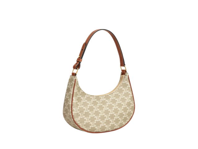Celine Celine Ava Bag In Triomphe Canvas And Calfskin With Gold Finishing Grege - view 3