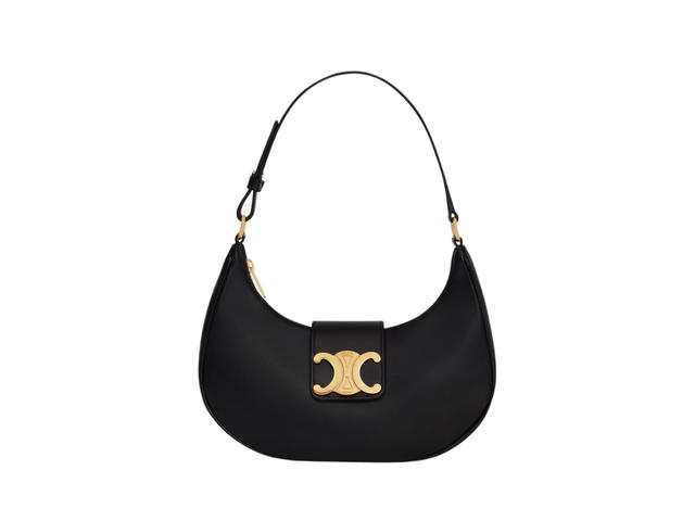 Celine Celine Ava Triomphe Bag In Smooth Calfskin With Gold Finishing Black - view 1