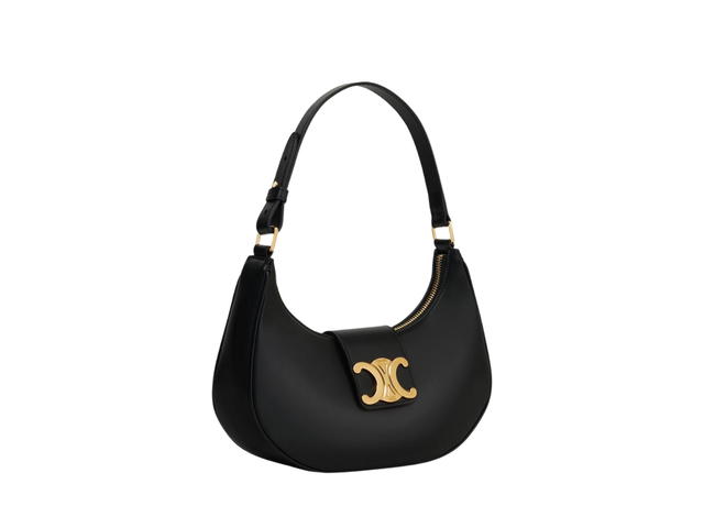 Celine Celine Ava Triomphe Bag In Smooth Calfskin With Gold Finishing Black - view 3