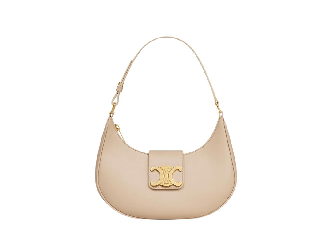 Celine Celine Ava Triomphe Bag In Smooth Calfskin With Gold Finishing Nude