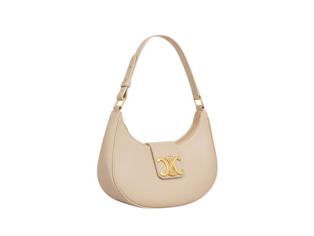 Celine Celine Ava Triomphe Bag In Smooth Calfskin With Gold Finishing Nude - view 3