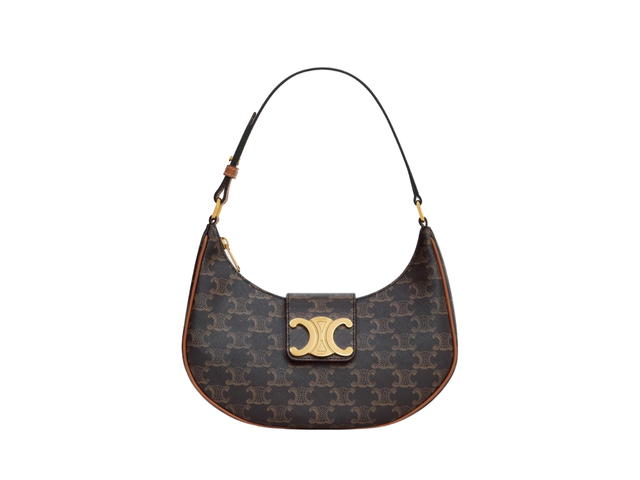 Celine Celine Ava Triomphe Bag In Triomphe Canvas And Calfskin With Gold Finishing Tan - view 1