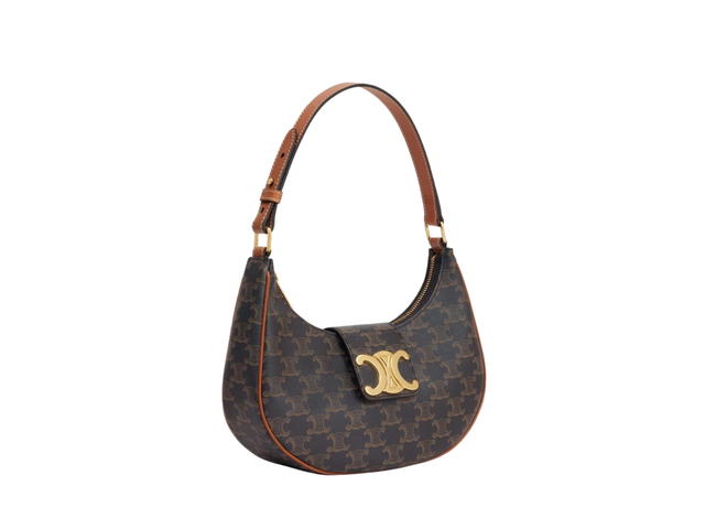 Celine Celine Ava Triomphe Bag In Triomphe Canvas And Calfskin With Gold Finishing Tan - view 3