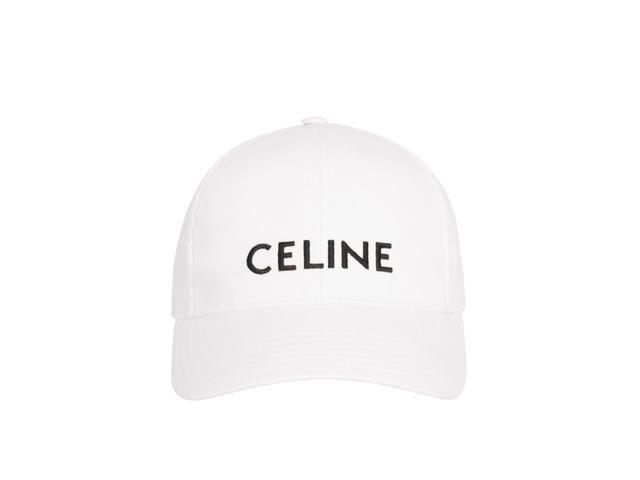 Celine Celine Baseball Cap In Cotton With Celine Embroidery In Cotton Gabardine White - view 1