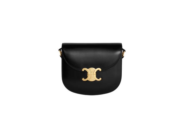 Celine Celine Teen Besace Triomphe In Shiny Calfskin Black - view 1