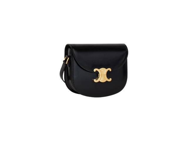 Celine Celine Teen Besace Triomphe In Shiny Calfskin Black - view 2