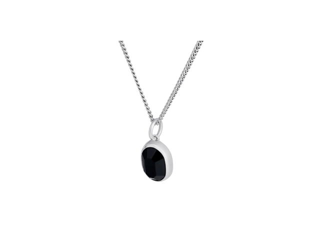Celine Celine Bevelled Necklace in Onyx and Sterling Silver with Rhodium finish Black-Silver - view 1