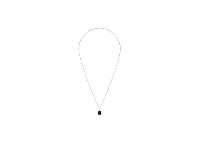 Celine Celine Bevelled Necklace in Onyx and Sterling Silver with Rhodium finish Black-Silver - view 2