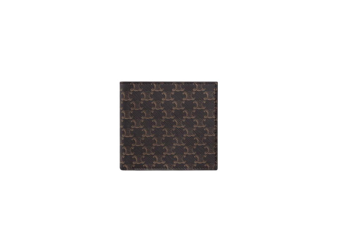 Celine Celine Bi-Fold Wallet In Triomphe Canvas With Eight Credit Card Slots Black
