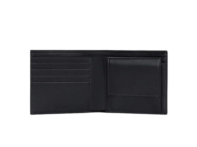 Celine Celine Bi-Fold Wallet With Coin Compartment In Grained Calfskin Black With Silver Finishing Black - view 3
