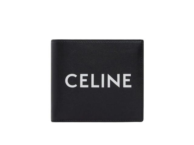 Celine Celine Bi-Fold Wallet With Coin In Smooth Calfskin With Celine Print Black - view 1
