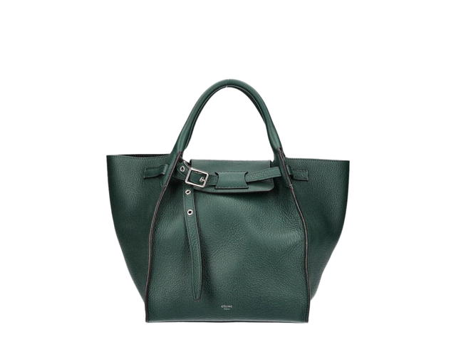Celine Celine Big Bag In Supple Grained Calfskin With Silver Hardware Green - view 1