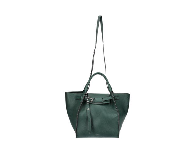 Celine Celine Big Bag In Supple Grained Calfskin With Silver Hardware Green - view 3