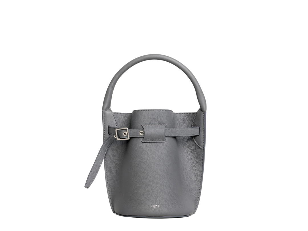 Celine Celine Big Bag Nano Bucket In Supple Grained Calfskin With Silver Metal Hardware Grey