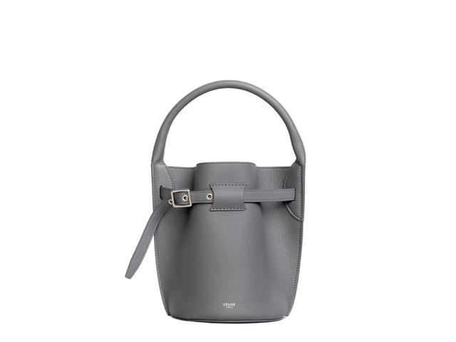 Celine Celine Big Bag Nano Bucket In Supple Grained Calfskin With Silver Metal Hardware Grey - view 1