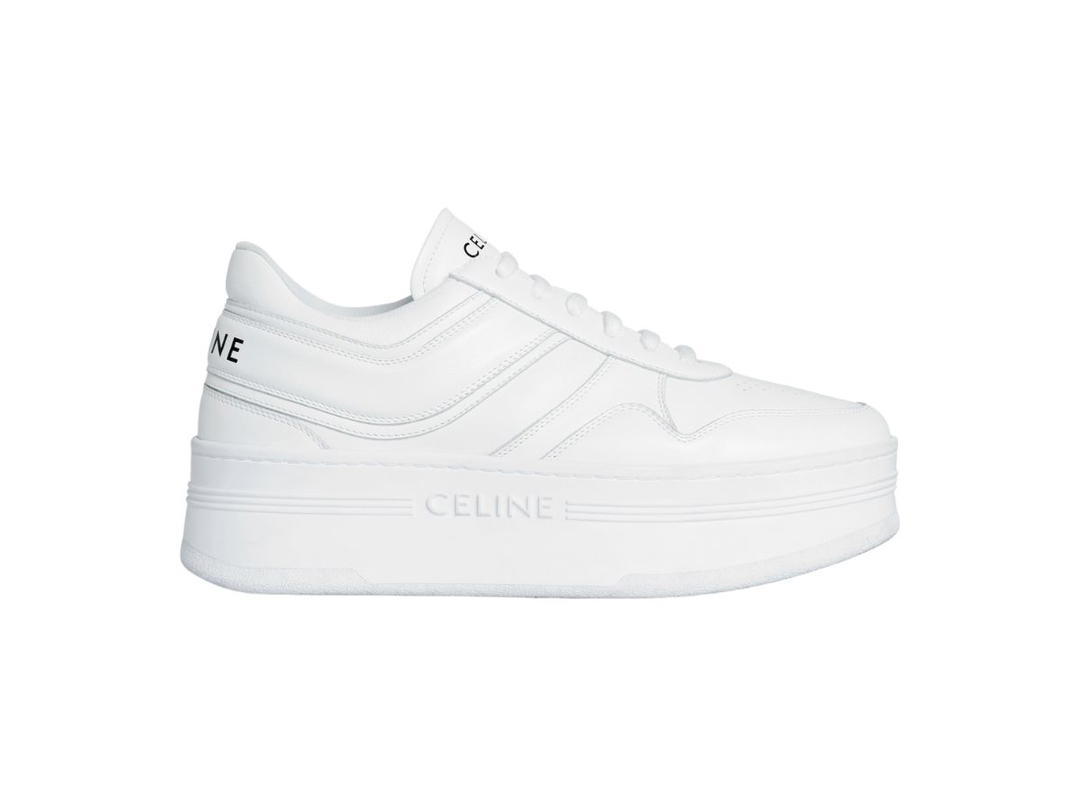 Celine Celine Block Sneakers With Wedge Outsole In Calfskin Optic White (W)