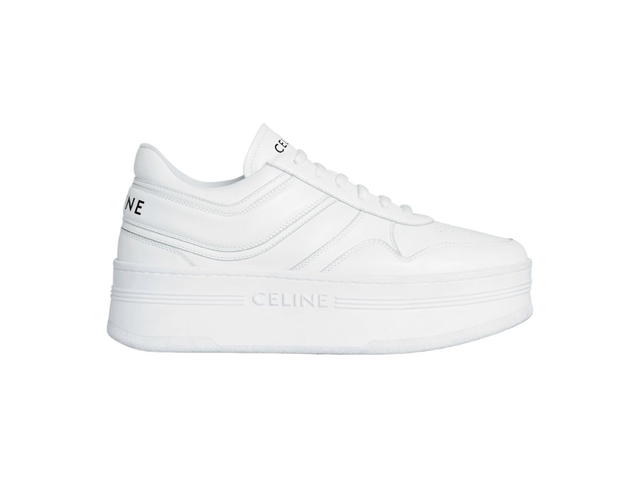 Celine Celine Block Sneakers With Wedge Outsole In Calfskin Optic White (W) - view 1
