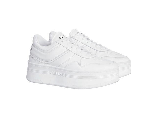 Celine Celine Block Sneakers With Wedge Outsole In Calfskin Optic White (W) - view 2