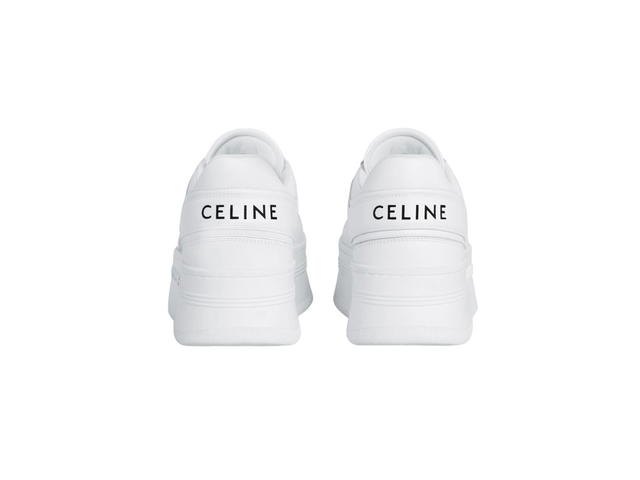 Celine Celine Block Sneakers With Wedge Outsole In Calfskin Optic White (W) - view 3