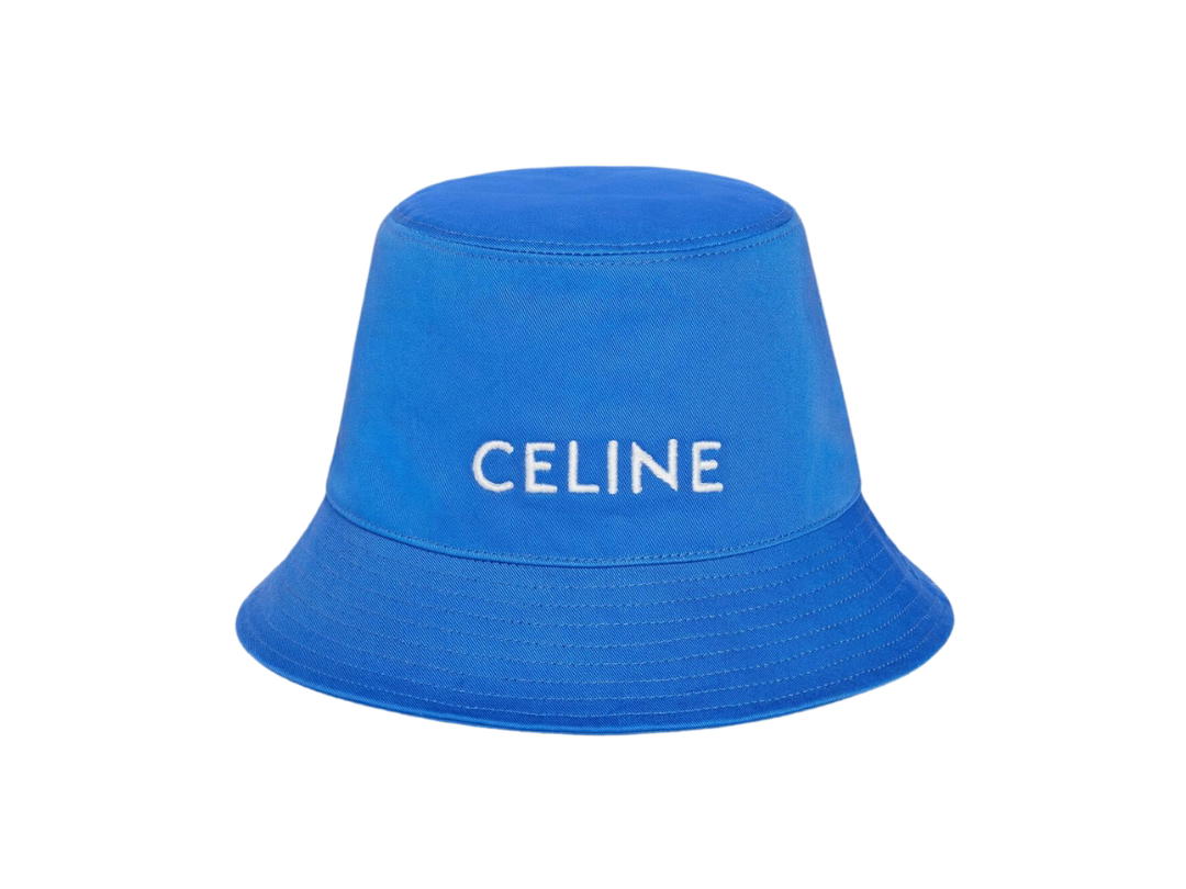 Celine Celine Bucket Hat In Cotton Gabardine Electric Blue