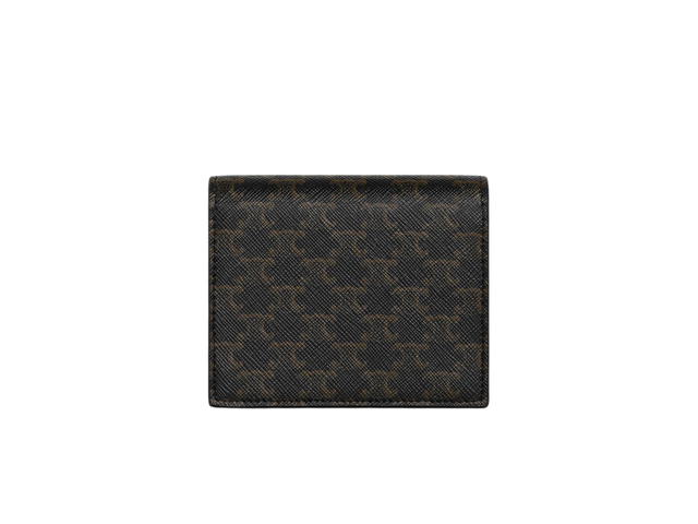 Celine Celine Business Card Holder In Triomphe Canvas And Lambskin Tan - view 2