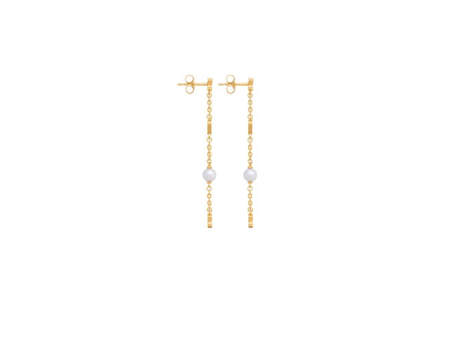 Celine Celine Cœur Celine Charms Earrings In Brass With Gold Finish And Resin Pearl Gold Ivory - view 2