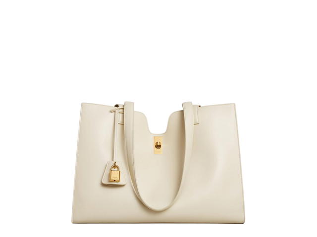 Celine Celine Cabas 16 In Smooth Calfskin With Gold Finishing Limestone - view 1
