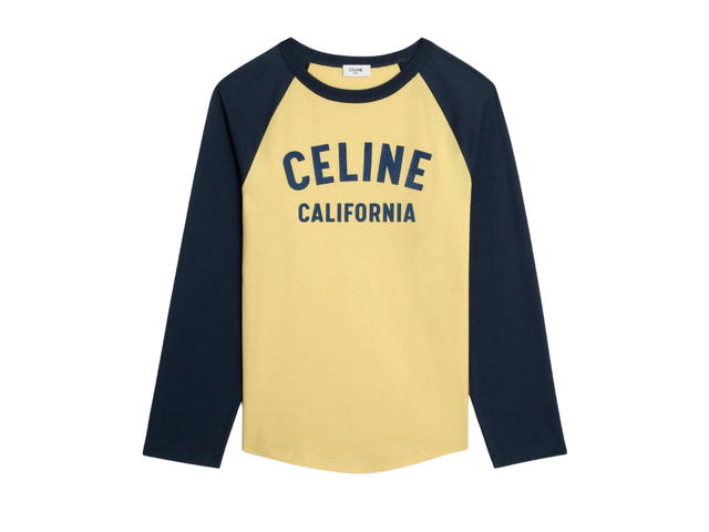 Celine Celine California 70's T-Shirt In Cotton Jersey Lemon Pie-Bleu Nuit - view 1