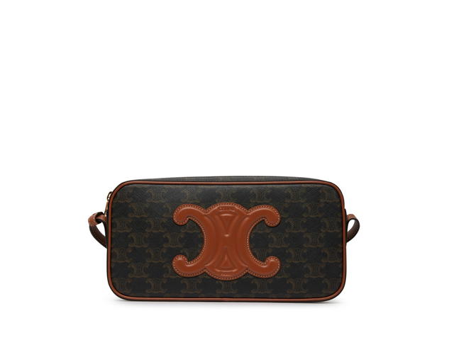 Celine Celine Camera Shoulder Bag Cuir Triomphe In Triomphe Canvas and Calfskin With Gold Finishing Tan - view 1
