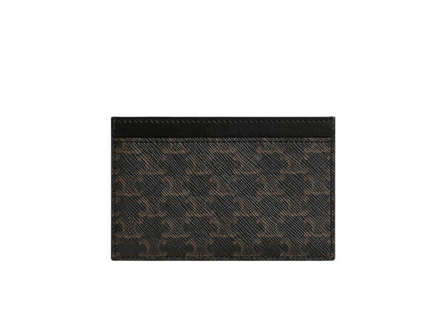 Celine Celine Card Holder In Triomphe Canvas And Calfskin Black - view 3