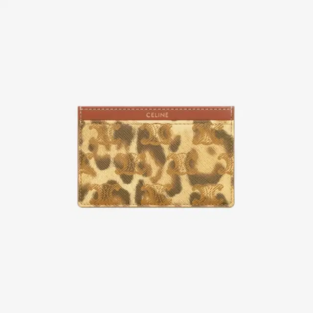 Celine Celine Card Holder in Triomphe Canvas with Leopard Print Leopard - view 1