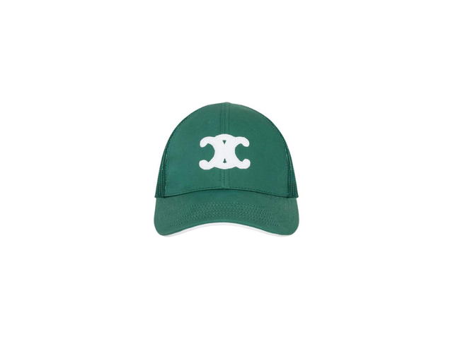 Celine Celine Baseball Cap In Cotton Dark Green White - view 1