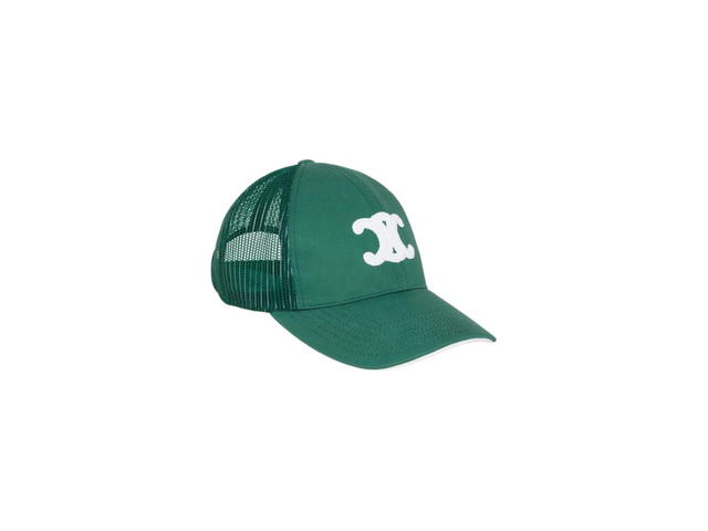 Celine Celine Baseball Cap In Cotton Dark Green White - view 2