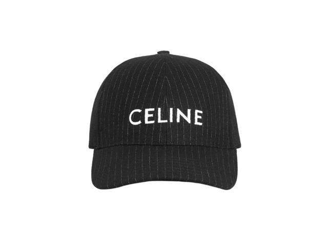 Celine Celine Baseball Cap In Striped Flannel Noir-Craie - view 1