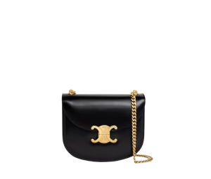 Buy Celine Teen Chain Besace Triomphe In Shiny Calfskin Black at Sasom – Authentic and Ready to Ship