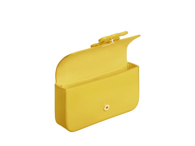 Celine Celine Chain Shoulder Bag Cuir Triomphe In Shiny Calfskin With Gold Finishing Citron - view 3