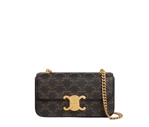 Buy Celine Chain Shoulder Bag In Triomphe Canvas With Gold Finishing Tan at Sasom – Authentic and Ready to Ship
