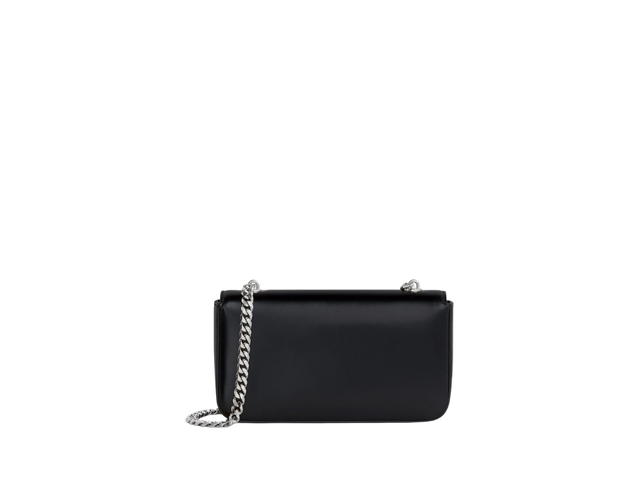 Celine Celine Chain Shoulder Bag Triomphe In Shiny Calfskin With Silver Finishing Hardware Black - view 3