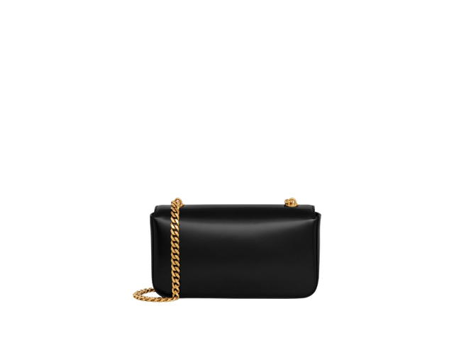 Celine Celine Chain Shoulder Bag Triomphe With Strass Closure In Shiny Calfskin With Gold Finishing Hardware Black - view 3