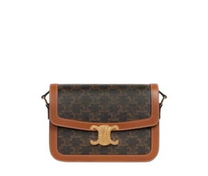 Buy Celine Classique Bag In Triomphe Canvas And Calfskin With Gold Finishing Hardware Tan at Sasom – Authentic and Ready to Ship