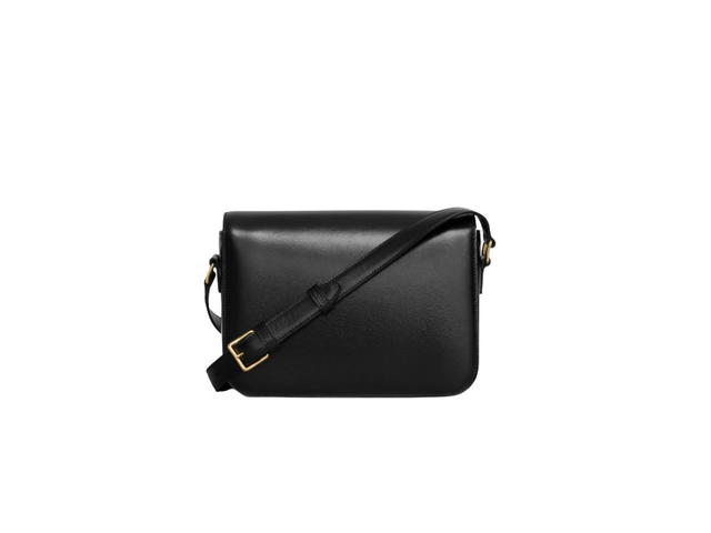Celine Celine Classique Medium Triomphe Bag In Shiny Calfskin Black - view 3