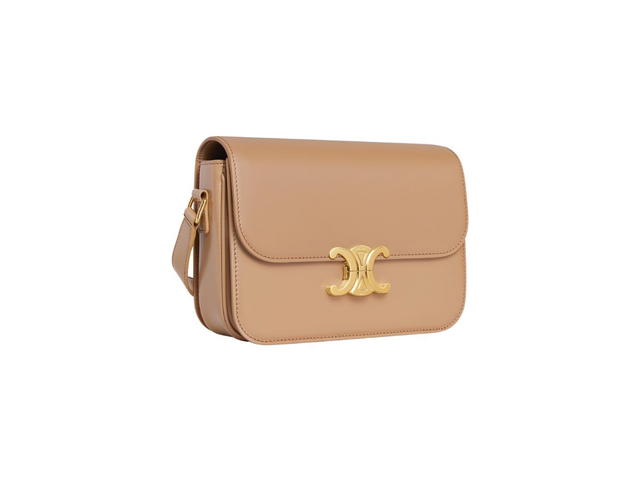 Celine Celine Classique Triomphe Bag In Natural Calfskin With Gold Metal Hardware Sandcastle - view 2