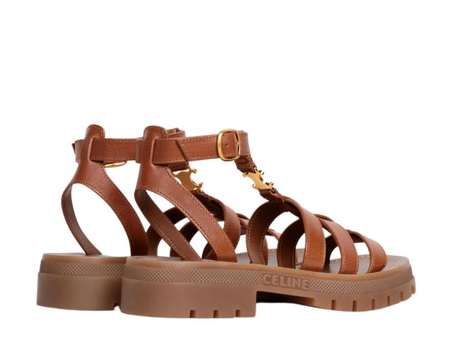 Celine Celine Clea Triomphe Gladiator Chunky Sandal In Calfskin-Vegetal Tanning Tan (W) - view 3