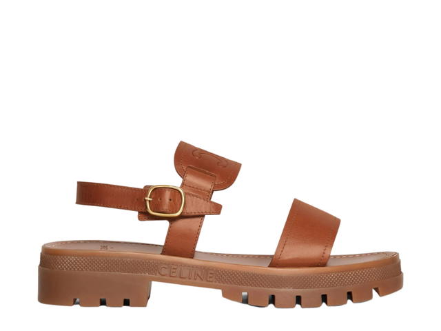 Celine Celine Clea Triomphe Sandal In Calfskin-Vegetal Tanning Tan (W) - view 1