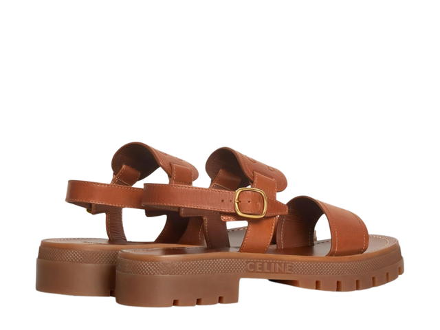 Celine Celine Clea Triomphe Sandal In Calfskin-Vegetal Tanning Tan (W) - view 3