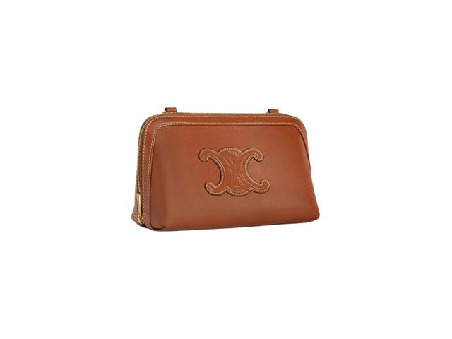 Celine Celine Clutch On Chain Cuir Triomphe In Smooth Calfskin Tan - view 2