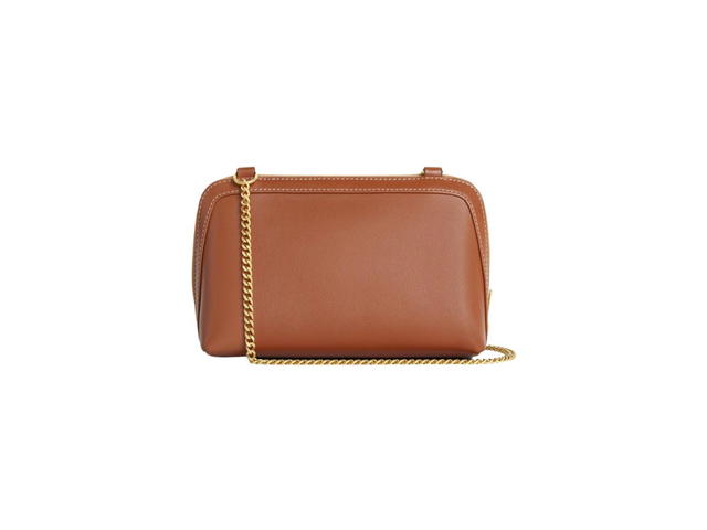 Celine Celine Clutch On Chain Cuir Triomphe In Smooth Calfskin Tan - view 3