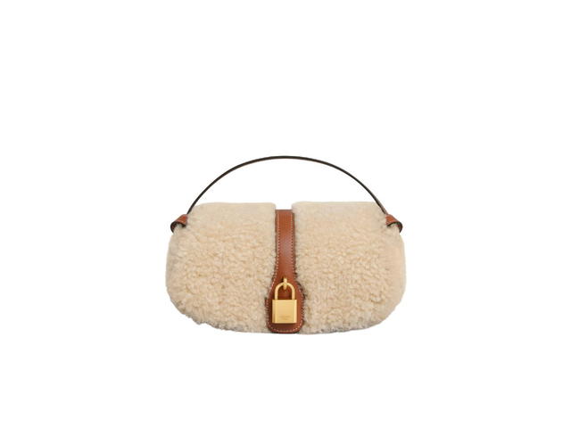 Celine Celine Clutch On Strap Tabou In Shearling And Calfskin Natural-Tan - view 1